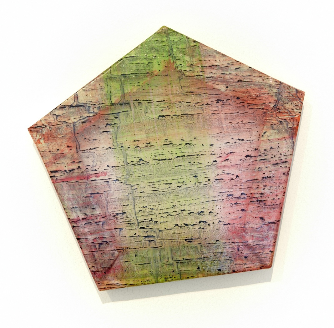 mia taylor, shimmy, 2011, approx. 11"x11", acrylic, plastic sheeting timber